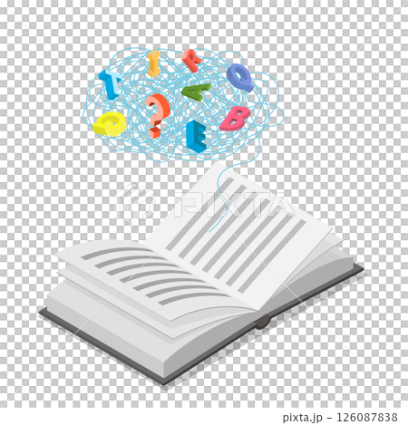 3D Isometric Flat  Illustration of Dyslexia, Challenges In School, Learning Difficulties 126087838