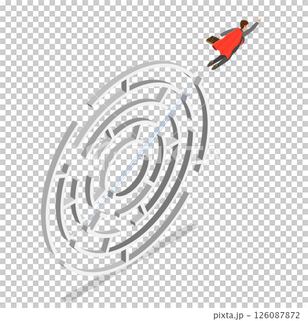 3D Isometric Flat Illustration of Breakthrough To Success , Overcoming Challenges 3D Isometric Flat Illustration of Breakthrough To Success , Overcoming Challenges 126087872