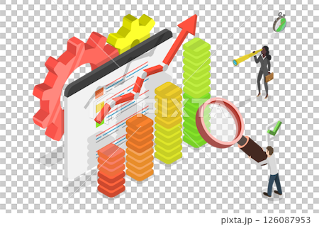 3D Isometric Flat Illustration of Quality and Performance, Efficiency Improvement 3D Isometric Flat Illustration of Quality and Performance, Efficiency Improvement 126087953