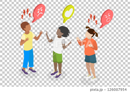 3D Isometric Flat  Illustration of Conflict Management and Mediation, Empathy And Understanding 126087954