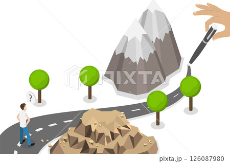 3D Isometric Flat Illustration of Path Concept, Pathway In Life or Business 3D Isometric Flat Illustration of Path Concept, Pathway In Life or Business 126087980
