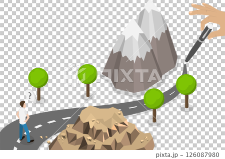 3D Isometric Flat  Illustration of Path Concept, Pathway In Life or Business 126087980