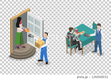 3D Isometric Flat  Illustration of QR Code For Payment, Electronic Scan, Digital Technology 126088032