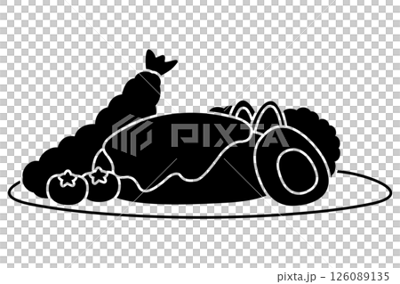 漢堡牛排和炸蝦套餐 漢堡牛排和炸蝦套餐 126089135