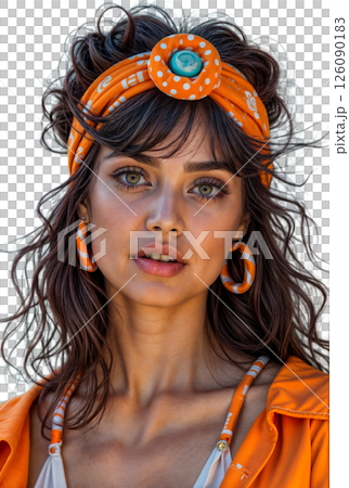 Portrait of a girl in a women's headband Portrait of a girl in a women's headband 126090183