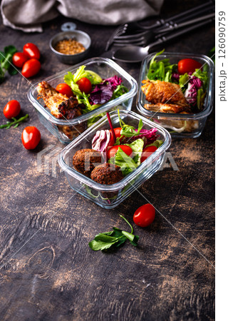 Meal prep concept. Healthy food in container. 126090759