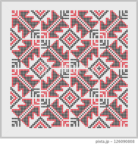 Red and black traditional ornament from Ukraine Red and black traditional ornament from Ukraine 126090808