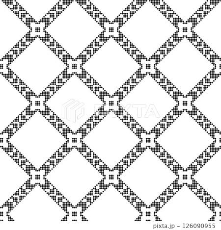 Decorative geometric ornament seamless pattern 126090955