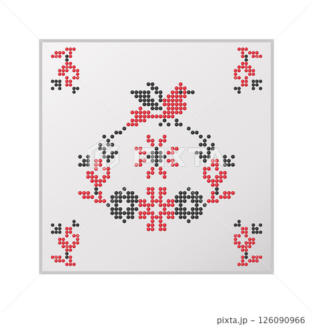 Traditional Ukrainian ornament on square tile Traditional Ukrainian ornament on square tile 126090966