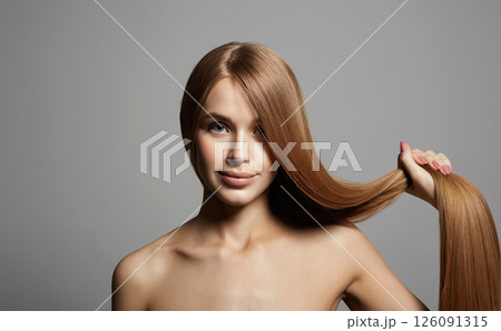 beautiful blond hair young woman beautiful blond hair young woman 126091315