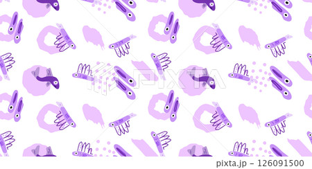 Seamless Purple Flying Fish Pattern Seamless Purple Flying Fish Pattern 126091500