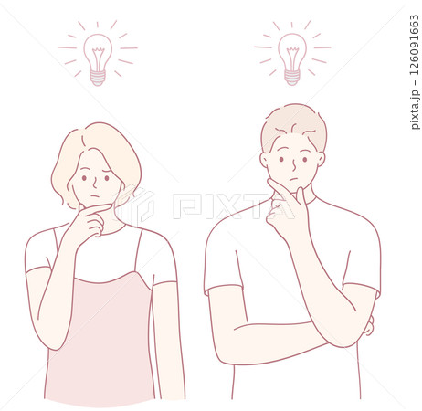 The Thinking Man and Woman, inspired by ideas, share insights and brainstorm together 126091663