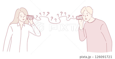 Miscommunication Today An Artistic Illustration Depicting Two People Engaged in Conversation 126091721