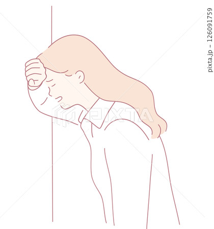 An Illustration Depicting Emotional Stress and Frustration Experienced by a Woman 126091759