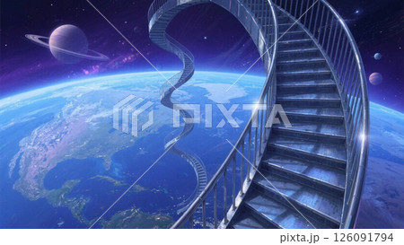 宇宙船から下ろされた階段 126091794
