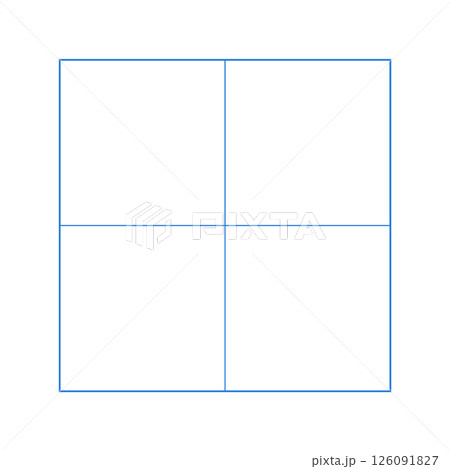 4マスに分割した正方形のグリッド素材 - 2×2 のフレームのシンプルな表組みや図のテンプレート 4マスに分割した正方形のグリッド素材 - 2×2 のフレームのシンプルな表組みや図のテンプレート 126091827