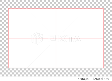 分為 4 個單元格的矩形網格 - 具有 2x2 框架的簡單表格和圖表模板 126091829