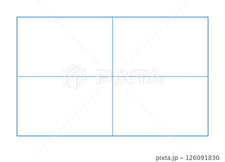 4マスに分割した長方形のグリッド素材 - 2×2 のフレームのシンプルな表組みや図のテンプレート 4マスに分割した長方形のグリッド素材 - 2×2 のフレームのシンプルな表組みや図のテンプレート 126091830