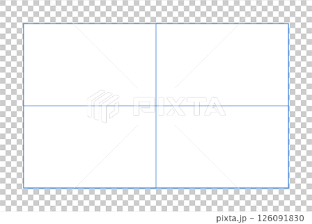 4マスに分割した長方形のグリッド素材 - 2×2 のフレームのシンプルな表組みや図のテンプレート 4マスに分割した長方形のグリッド素材 - 2×2 のフレームのシンプルな表組みや図のテンプレート 126091830
