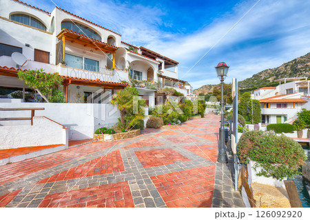 Unbelivable view of Poltu Quatu town on Costa Smeralda. 126092920