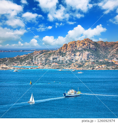 Unbelivable view on Santo Stefano and La Maddalena islands from Palau Unbelivable view on Santo Stefano and La Maddalena islands from Palau 126092974