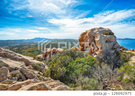Unbelivable view on popular travel destination Bear Rock (Roccia dell Orso) on Capo D orso Unbelivable view on popular travel destination Bear Rock (Roccia dell Orso) on Capo D orso 126092975