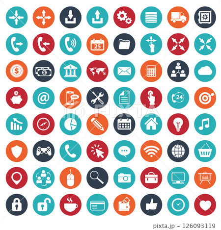 Icon set for business and technology for websites and mobile applications. Flat vector illustration Icon set for business and technology for websites and mobile applications. Flat vector illustration 126093119