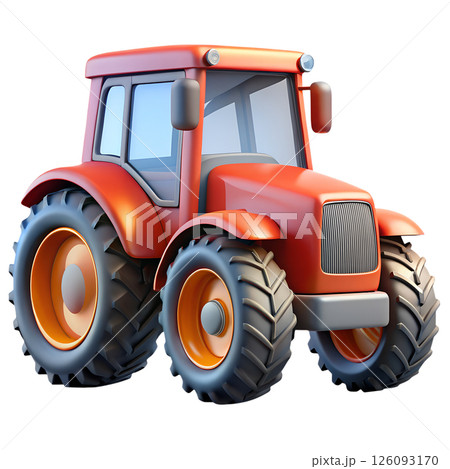 Playful 3d rendered cartoon tractor for farming and agriculture concept, digital illustration Playful 3d rendered cartoon tractor for farming and agriculture concept, digital illustration 126093170
