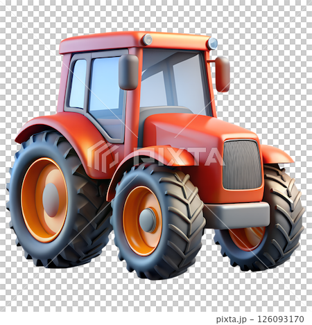 Playful 3d rendered cartoon tractor for farming and agriculture concept, digital illustration Playful 3d rendered cartoon tractor for farming and agriculture concept, digital illustration 126093170
