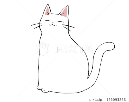 しろねこ 座る 126093238