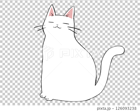 しろねこ 座る 126093238