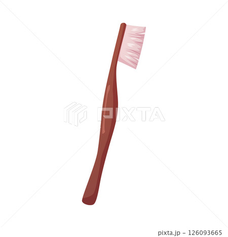 Zero waste toothbrush, ECO lifestyle element, reduce, reuse, recycle concept, bamboo eco brush vector flat illustration 126093665