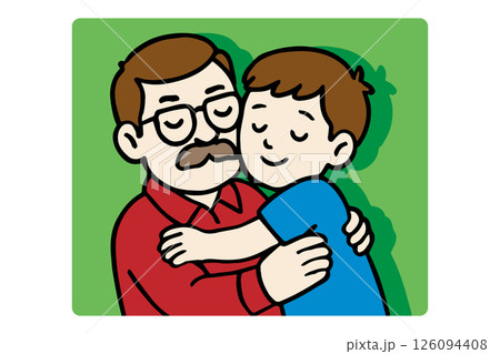 父の日の幸福な親子 126094408
