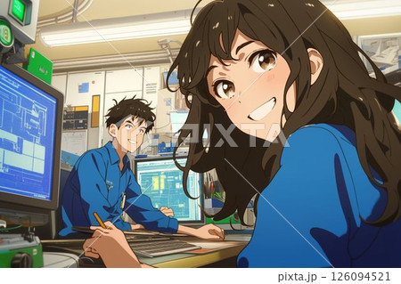 電気設計エンジニア男女_イラスト2 電気設計エンジニア男女_イラスト2 126094521