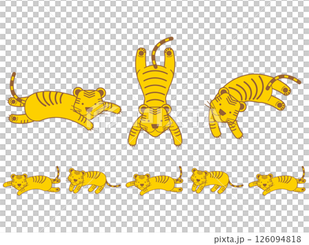 可愛的老虎插圖 126094818