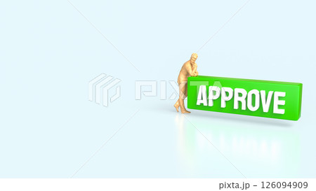 The Green Approve on white background 3d Rendering. 126094909