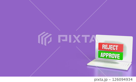 The Green Approve and Red Reject image 3d Rendering. 126094934