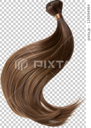 Close-up of a twisted strand of glossy brown hair, shiny and smooth with natural highlights Close-up of a twisted strand of glossy brown hair, shiny and smooth with natural highlights 126094964