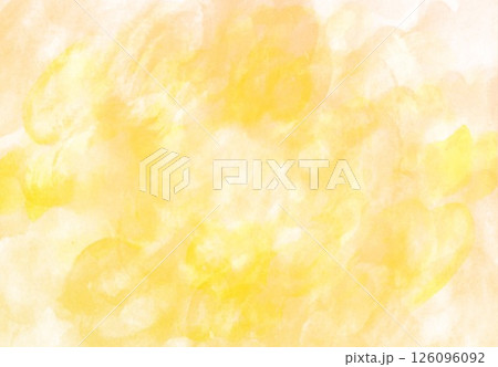 手描きクレヨンタッチと水彩背景オレンジ 126096092