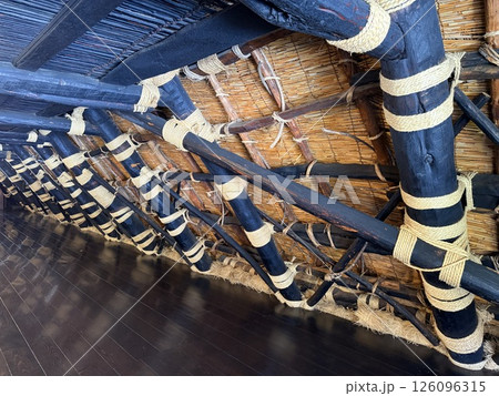 Shirakawa-go is historic village in Gifu Prefecture, famous for its gassho-zukuri farmhouses with steep thatched roofs, a UNESCO World Heritage Site. 126096315