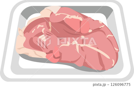 スーパーの鶏肉のイラスト スーパーの鶏肉のイラスト 126096775