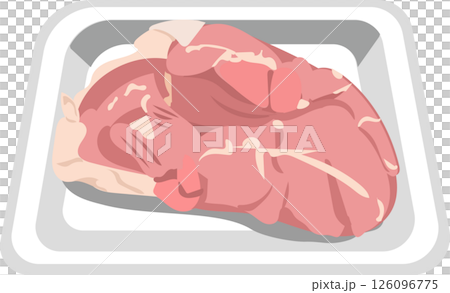 スーパーの鶏肉のイラスト スーパーの鶏肉のイラスト 126096775