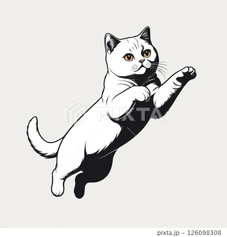 高く飛ぶブリティッシュショートヘア 126098308