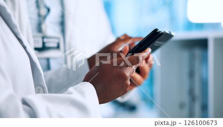 Hands, science and tablet with people in laboratory for research, gene editing and healthcare. Medical breakthrough, dna code and genome project with closeup of scientist for biotech collaboration Hands, science and tablet with people in laboratory for research, gene editing and healthcare. Medical breakthrough, dna code and genome project with closeup of scientist for biotech collaboration 126100673