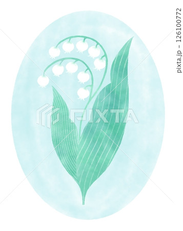 水彩風シンプルなすずらんのイラスト 126100772