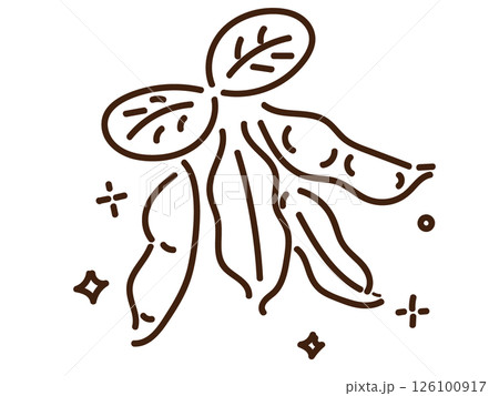 手描きシンプルなえだまめセット：モノクロ 126100917