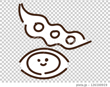 Hand drawn simple edamame set: monochrome 126100919