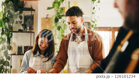 Kitchen, learning and couple with chef, class and cooking with nutrition, ingredients and meal prep. Home, people and man with woman, culinary expert and professional with course, technique and help Kitchen, learning and couple with chef, class and cooking with nutrition, ingredients and meal prep. Home, people and man with woman, culinary expert and professional with course, technique and help 126101234