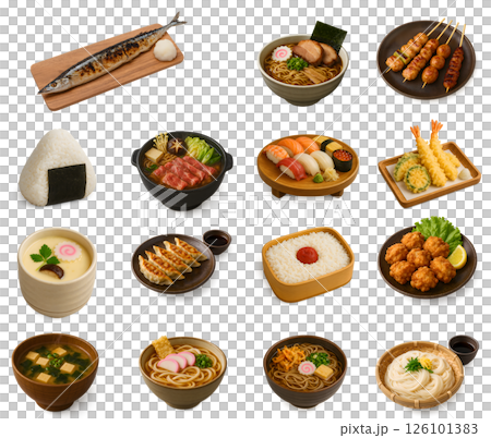 A set of various Japanese food A set of various Japanese food 126101383