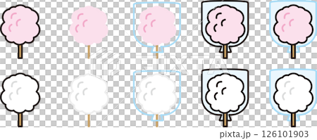 かわいい綿飴のイラストセット 126101903